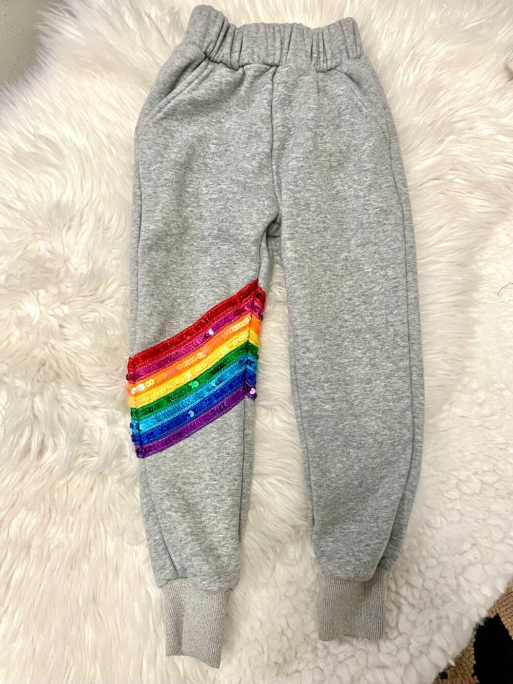 Lola & The Boys Sequin Stripe Sweatpants